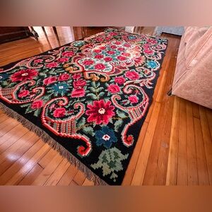 Bessarabian Kilim,Vintage Rose Kilim,Romanian Rug, Home Decor Rug 10x6